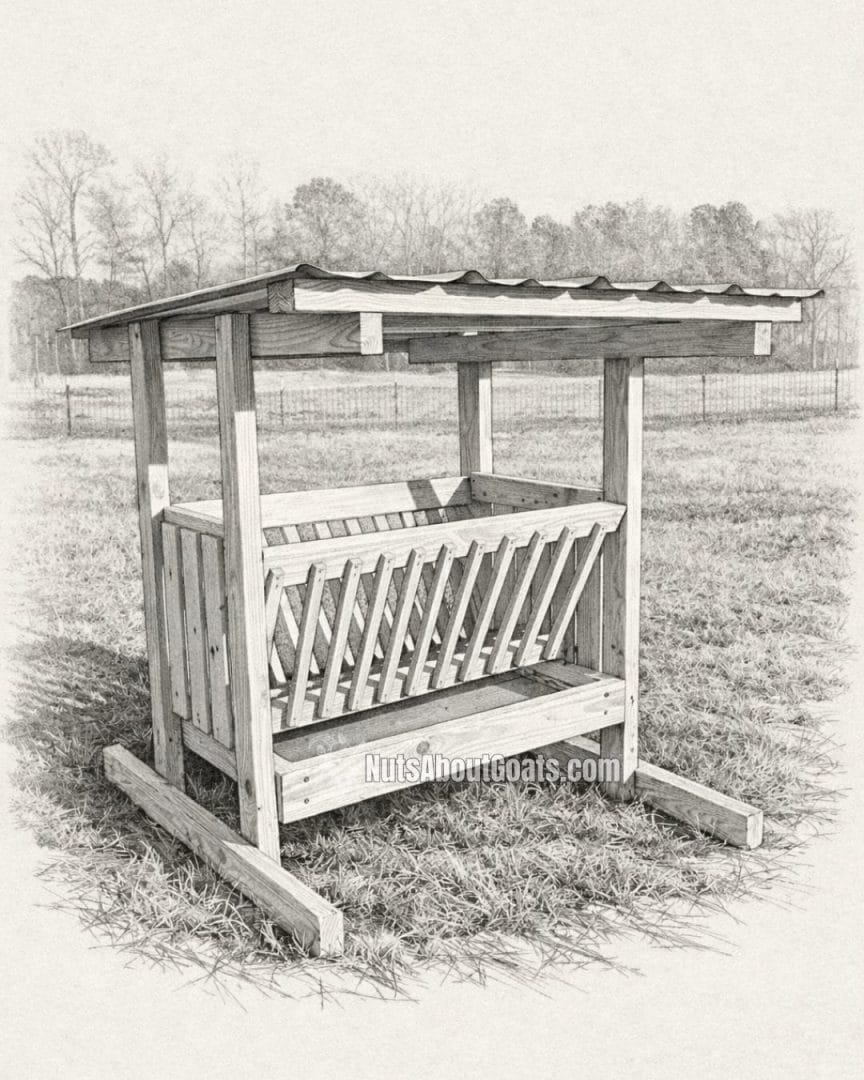 DIY Hay Feeder for Goats and sheep sketch